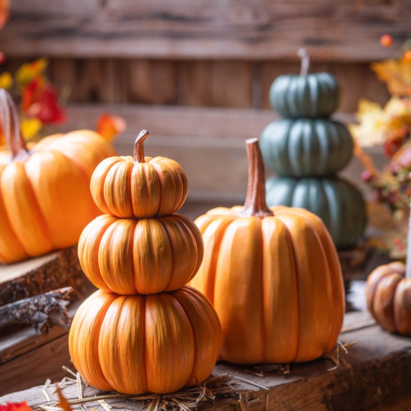 Stapelbara Orange Pumpor 