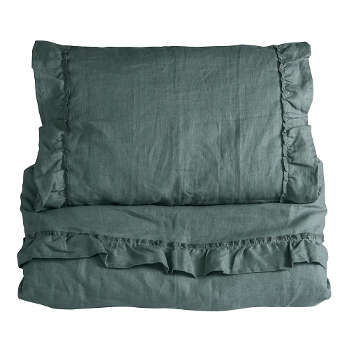 Påslakan Spjälsäng Petrol Green Volang