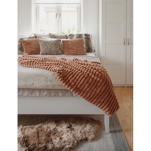 Pläd Stripy Cognac