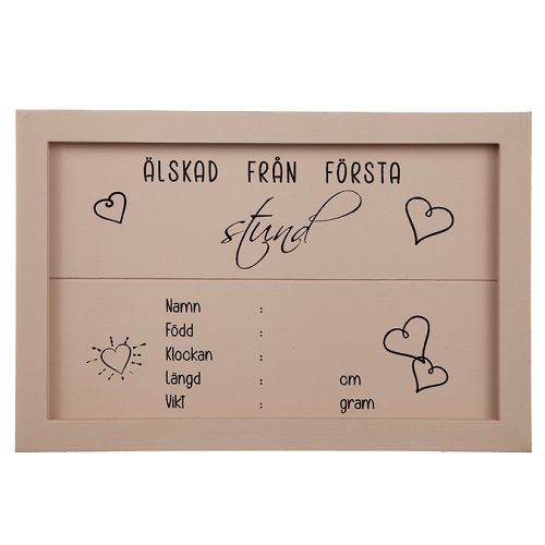 Barntavla Älskad från första stund