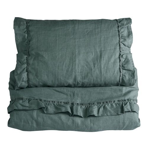 Påslakan Spjälsäng Petrol Green Volang