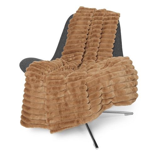 Pläd Stripy Cognac