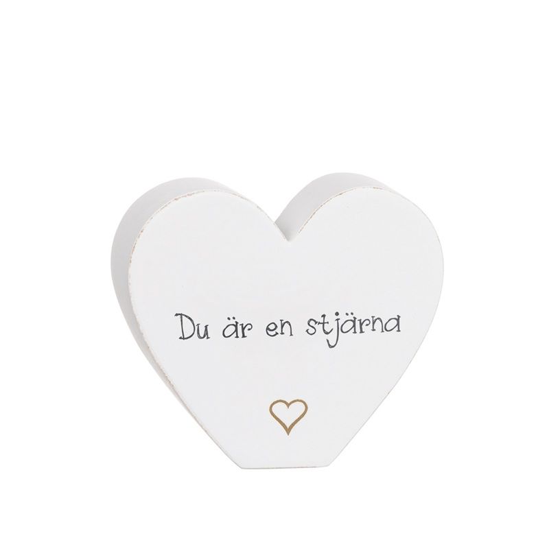 Stående trähjärta – Du är en stjärna