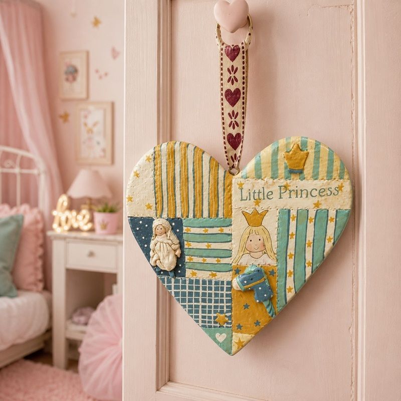 Keramikhjärta Liten prinsessa