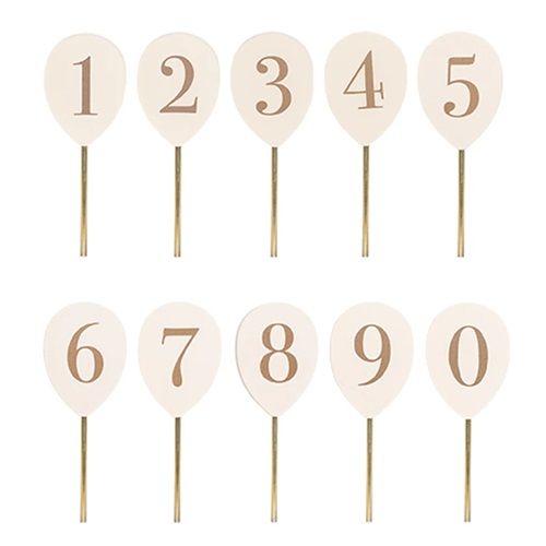 Sifferballonger i trä till ljusstake