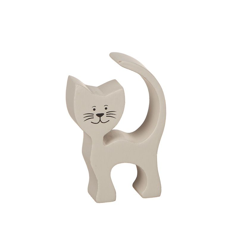 Katt i trä sandfärgad