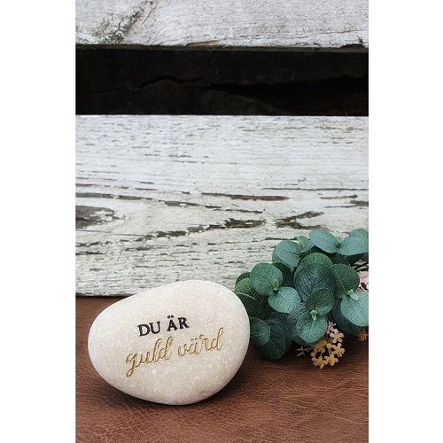 Vit natursten - Du är guld värd