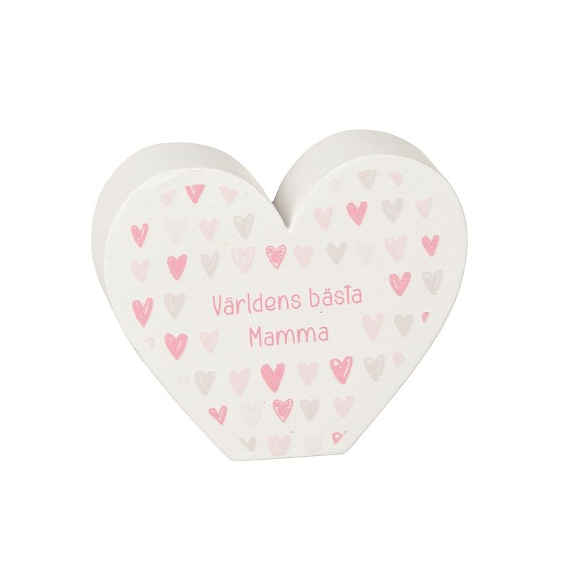 Stående trähjärta Mamma