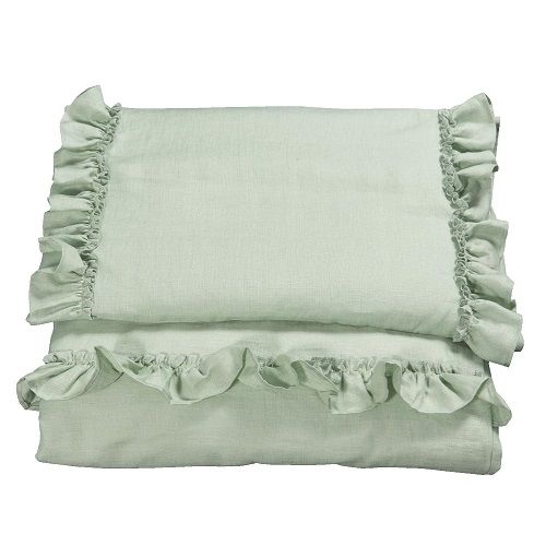 Påslakan Spjälsäng Sage Green Volang