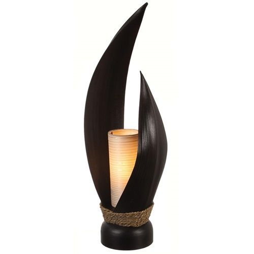 Lampa i kokosblad svart